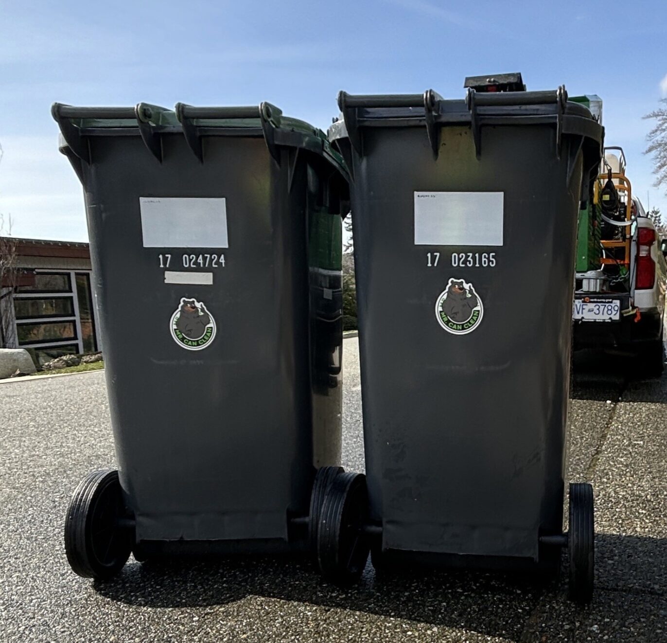 Two Garbage Carts Mr Can Clean